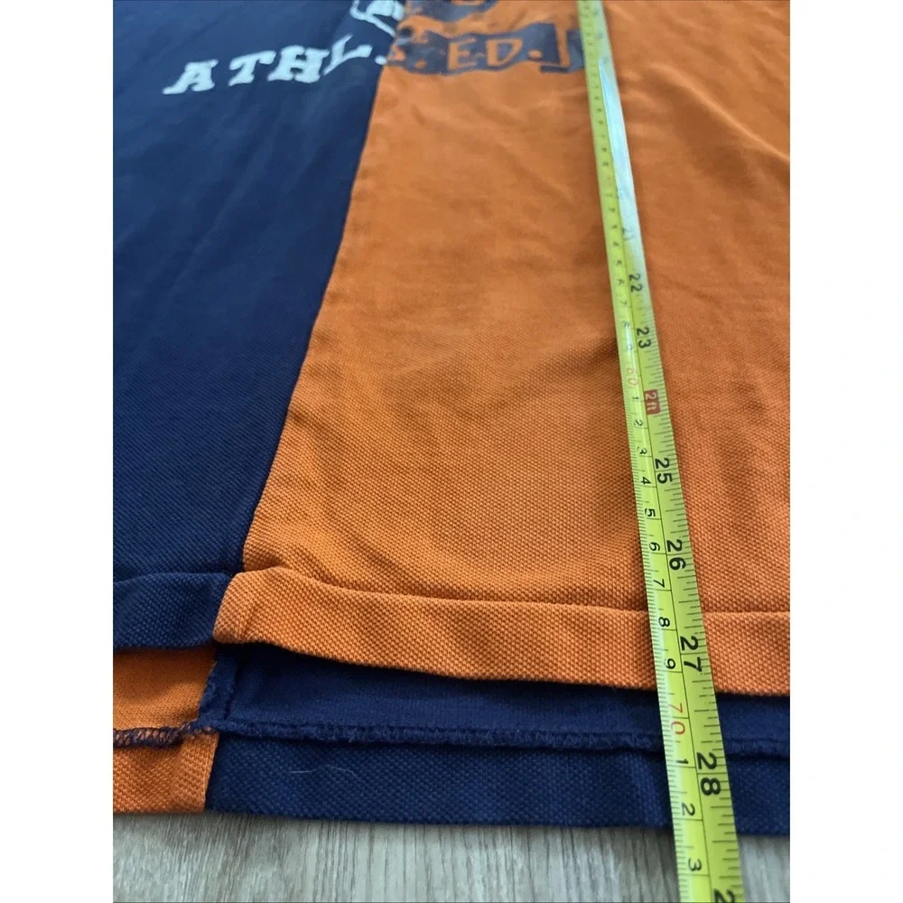 Polo Ralph Lauren Men's XL Polo Athletic Shirt Custom Slim Fit Navy Orange EUC